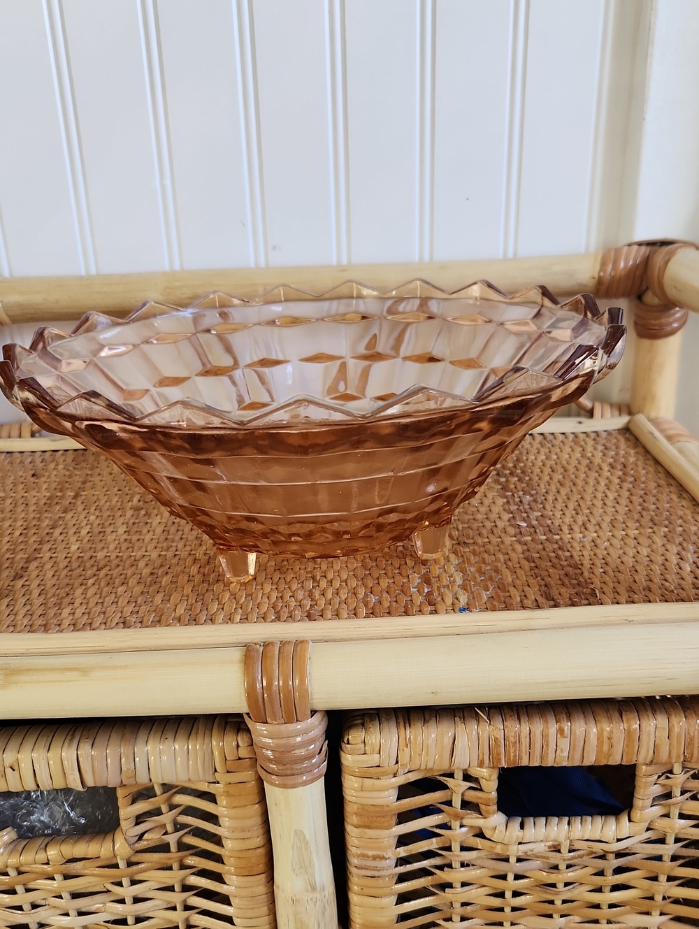 Large Pink Depression Glass Bowl